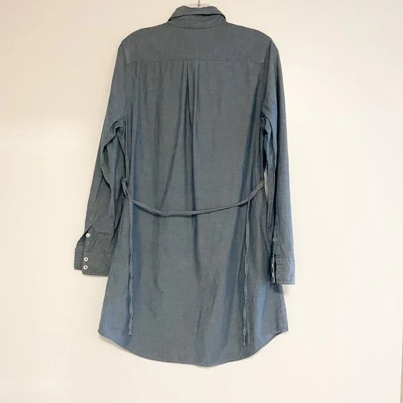 Patagonia Chambray Shirt Dress Long Sleeve Sz 10 - Picture 4 of 6